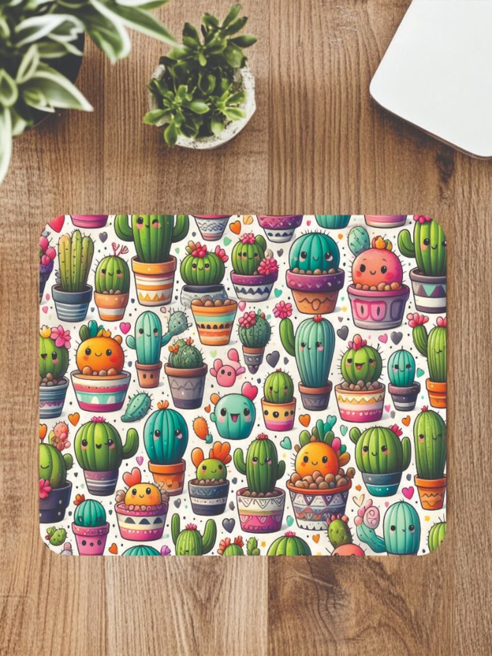 Adorable Succulents Cactus Computer Mousepad Home Office Decor Mouse Mat